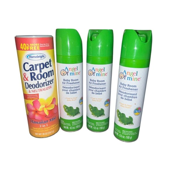 Homebright Carpet & Room Deodorizer Hawaiian Mist 14 Oz + 3 Angel Of Mine Baby R - Picture 1 of 5